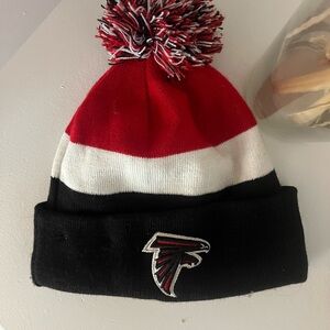 New Era NFL Falcons Red, White, and Black Beanie